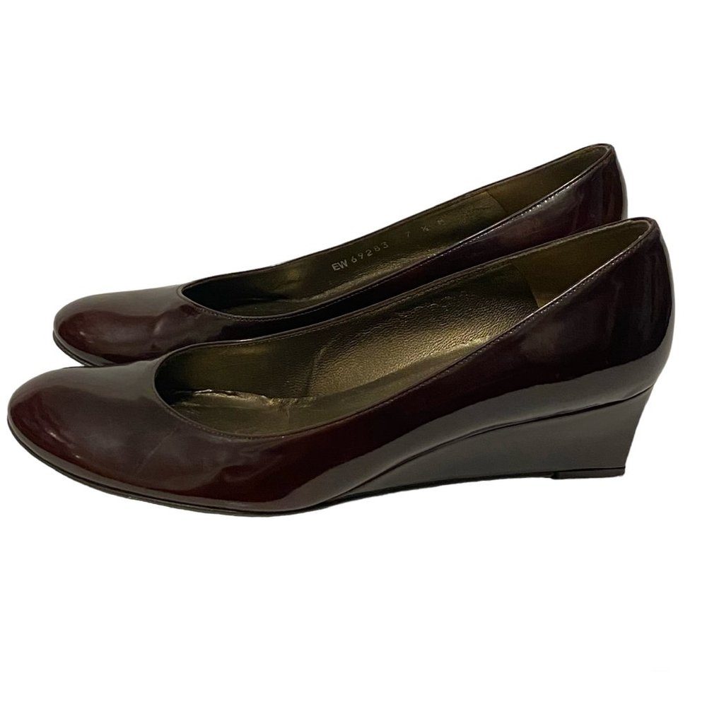 Stuart Weitzman Patent Leather Wedges Heels Size 7.5